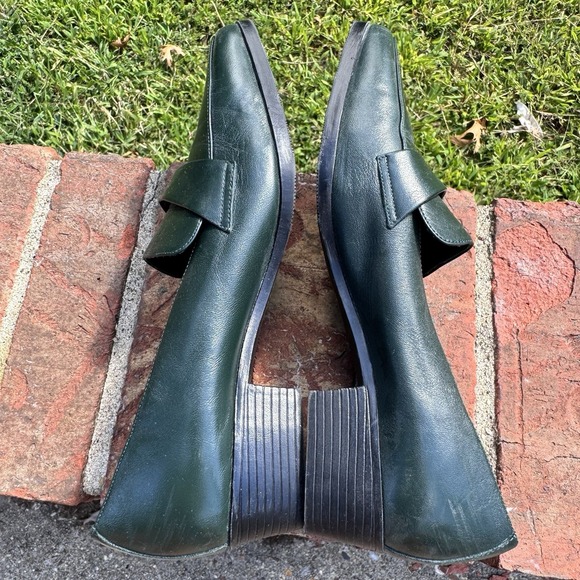Mootsies‎ Tootsies Women's 7.5 M Hunter Green Leather Pumps Slip on Loafers EUC - Picture 7 of 9